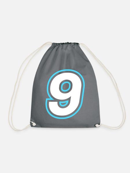 9 Zahl symbol - Turnbeutel - Grau