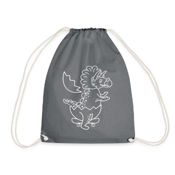 Triceratops Dinosaur Baby sur le skateboard. - Sac de sport léger - gris - Devant