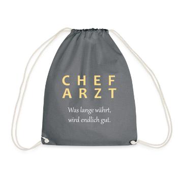 Chefarzt Beförderung - Turnbeutel - Grau - Vorne