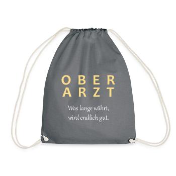 Oberarzt Beförderung Arzt - Turnbeutel - Grau - Vorne