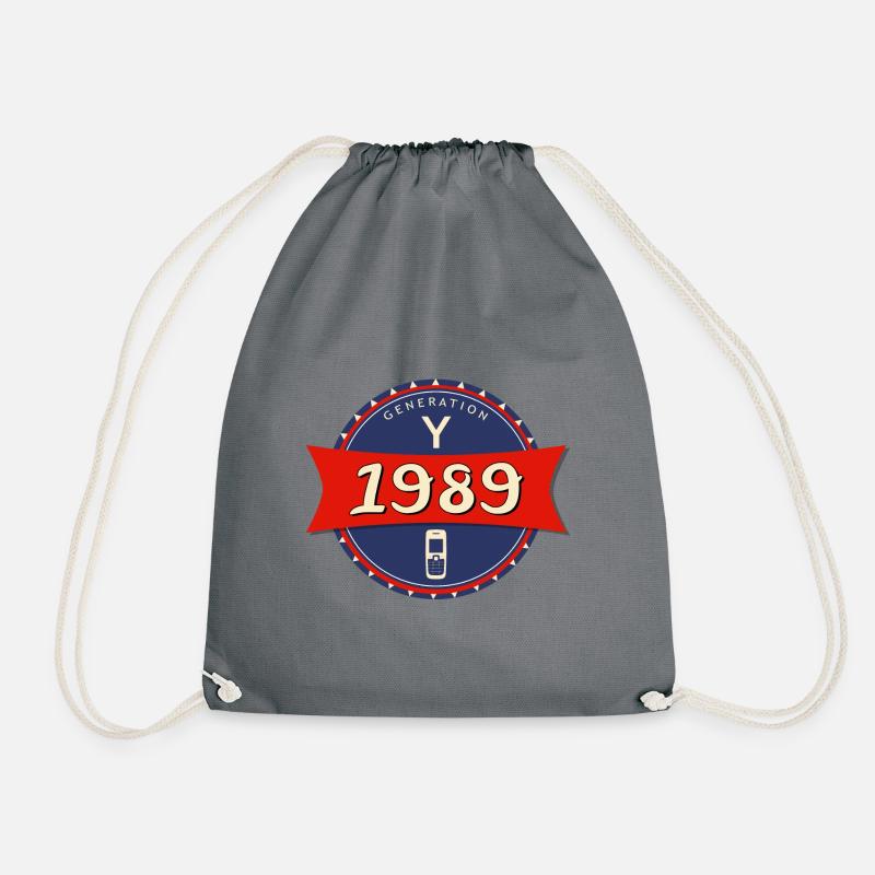 1989 geboren - Generation Y - Turnbeutel - Grau