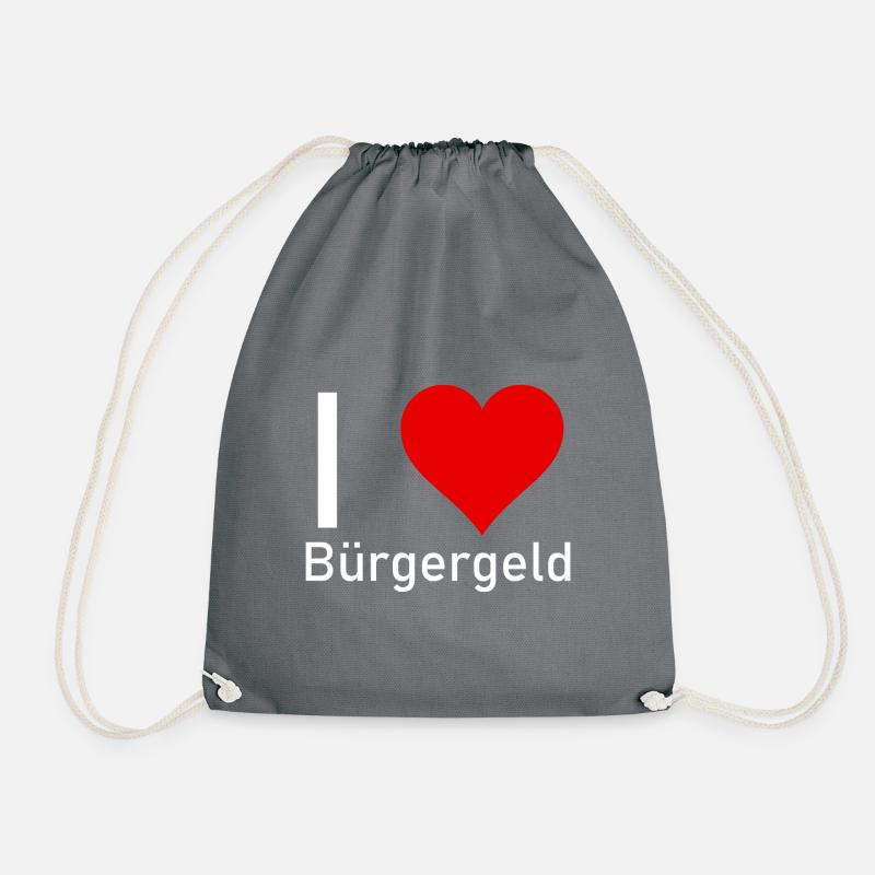 I love Bürgergeld - Turnbeutel - Grau