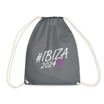 Ibiza 2024 Heart Trip - Drawstring Bag - grey - Front