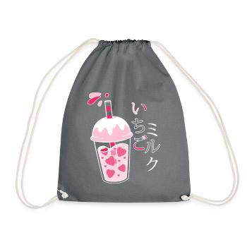Lait fraise, Japonais, Kawaii, Strawberry Milk - Sac de sport léger - gris - Devant