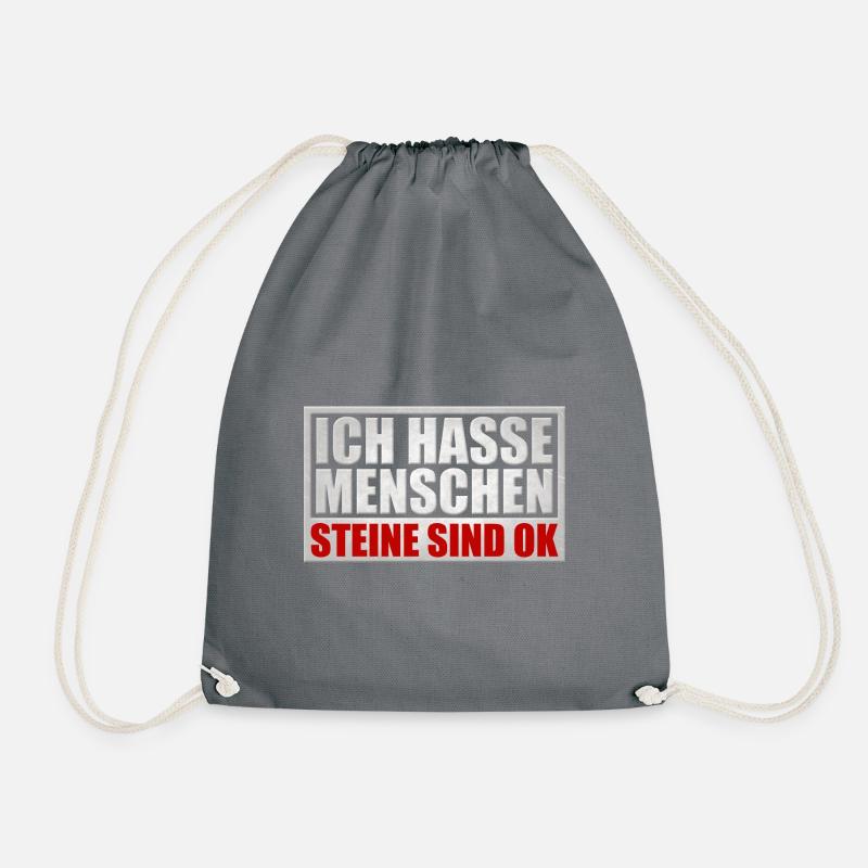 Ich hasse Menschen - Turnbeutel - Grau