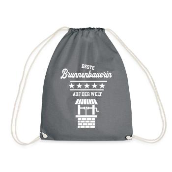 Beste Brunnenbauerin Brunnenbau Meisterin - Turnbeutel - Grau - Vorne