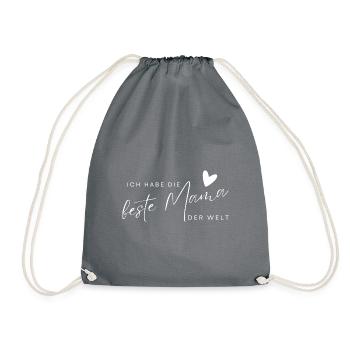 BESTE MAMA - Baby Geschenkidee Muttertag - Turnbeutel - Grau - Vorne