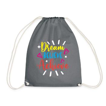 Dream Believe Achieve - Drawstring Bag - grey - Front
