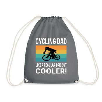 Fahrrad Spruch Cycling dad Geschenk Retro - Turnbeutel - Grau - Vorne