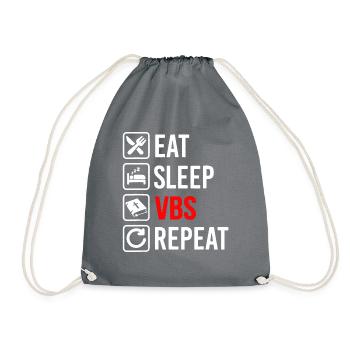 Eat Sleep Vbs Repeat - Drawstring Bag - grey - Front
