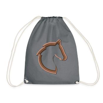 Papercut horse - Drawstring Bag - grey - Front