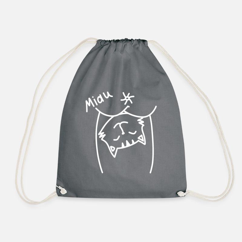 Miau weis - Turnbeutel - Grau