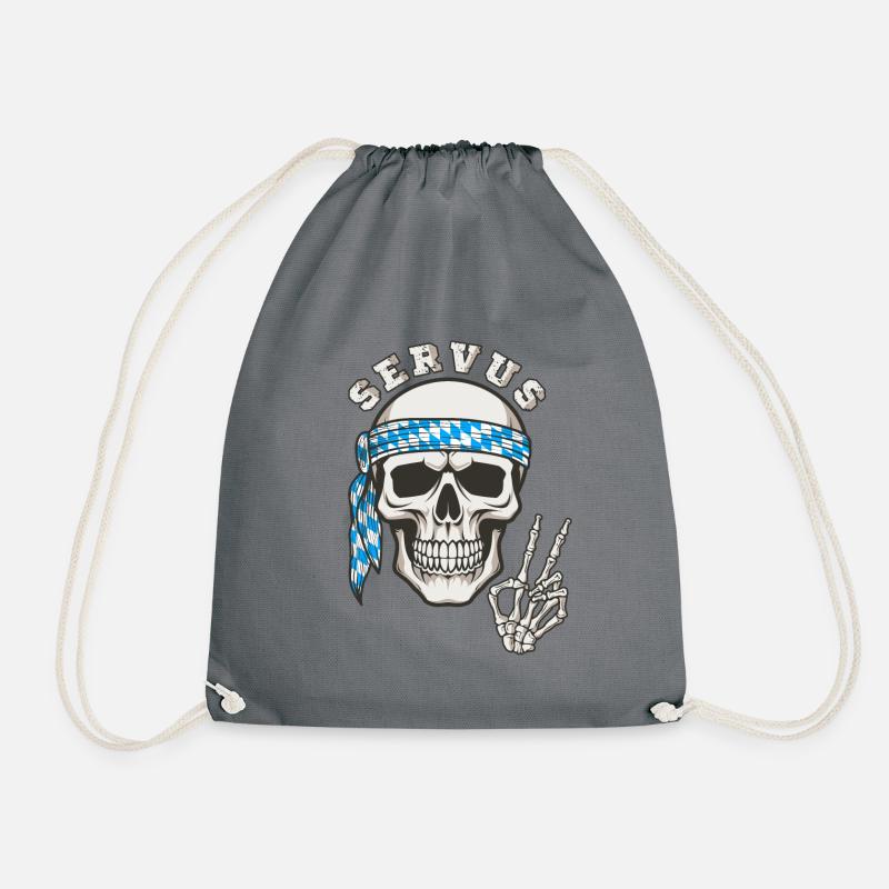 Totenkopf Bayern Servus - Turnbeutel - Grau
