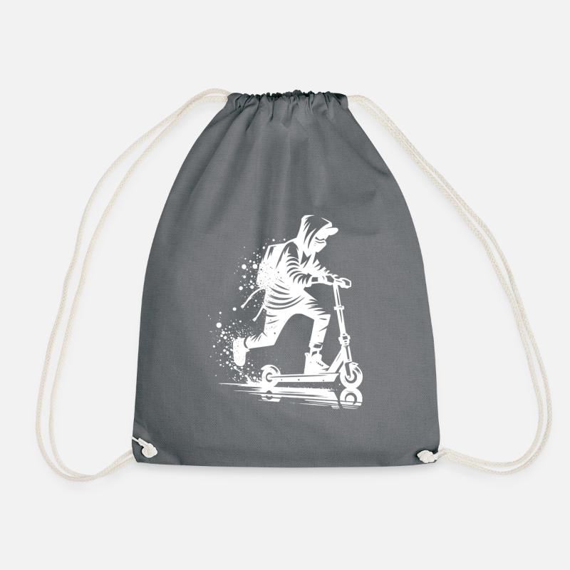 Scooter Design - Drawstring Bag - grey