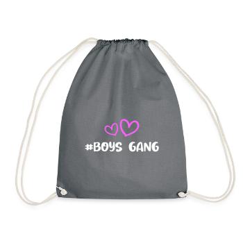 Boys Gang Herz Liebe - Turnbeutel - Grau - Vorne