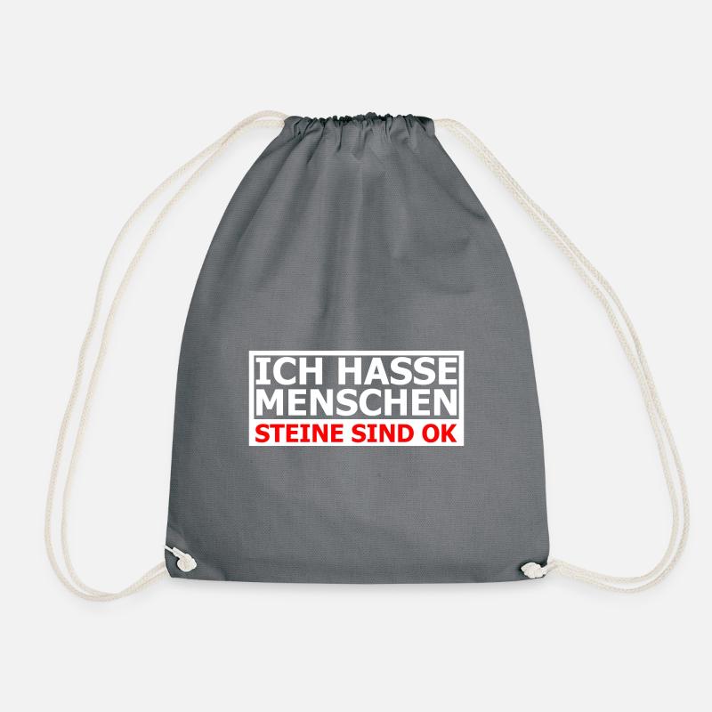 Ich hasse Menschen - Turnbeutel - Grau