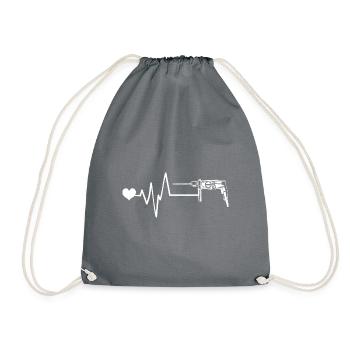 Drill pulse heartbeat - Drawstring Bag - grey - Front