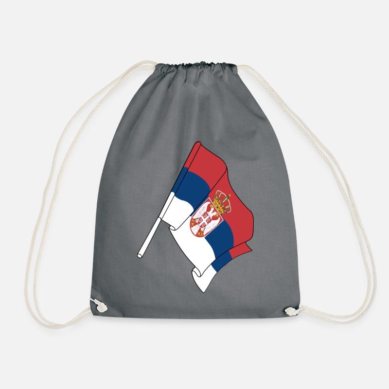 Flagge von Serbien - Turnbeutel - Grau