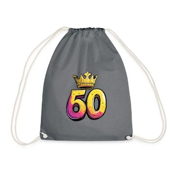 60 Number Crown - Drawstring Bag - grey - Front