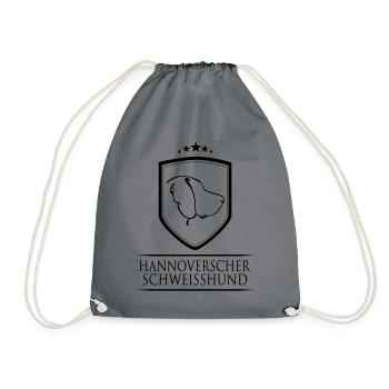 HANNOVERSCHER SCHWEISSHUND WAPPEN - Turnbeutel - Grau - Vorne