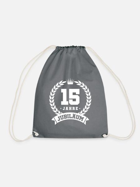 15 jahre jubiläum - Turnbeutel - Grau