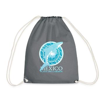 Playa del Carmen Whale Shark - Drawstring Bag - grey - Front