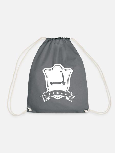 E-scooter crest - Drawstring Bag - grey
