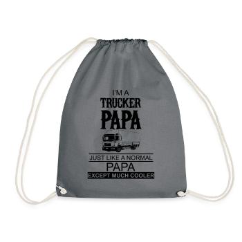 Trucker | LKW | Papa - Turnbeutel - Grau - Vorne