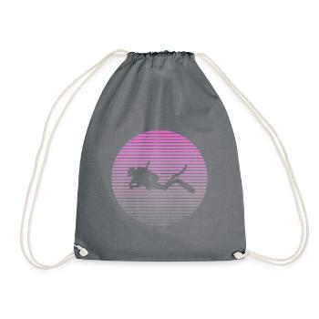 diver - Drawstring Bag - grey - Front