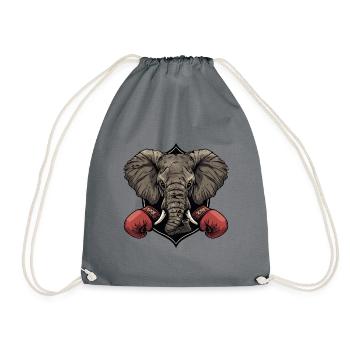 Elefant Boxer MMA Logo - Turnbeutel - Grau - Vorne