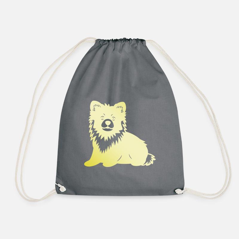 Zwergspitz Hund Silhouette Pomeranian - Turnbeutel - Grau