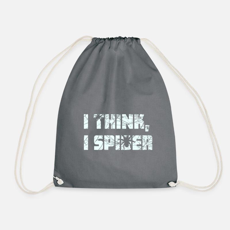 Denglisch - I think, I spider - Drawstring Bag - grey