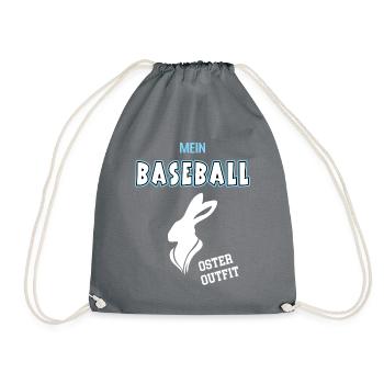 Baseball Oster Outfit Ostergeschenk Baseballer - Turnbeutel - Grau - Vorne