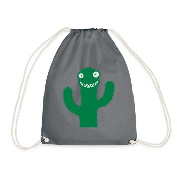 Funny Cactus - Turnbeutel - Grau - Vorne