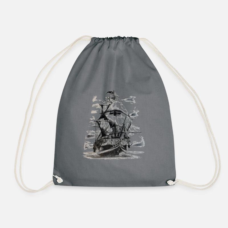 Pirate ship - Drawstring Bag - grey