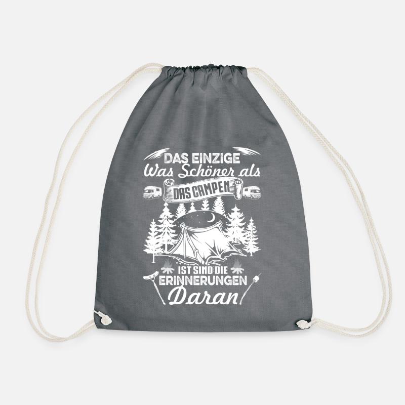 Camping Tshirt für Camper - Turnbeutel - Grau