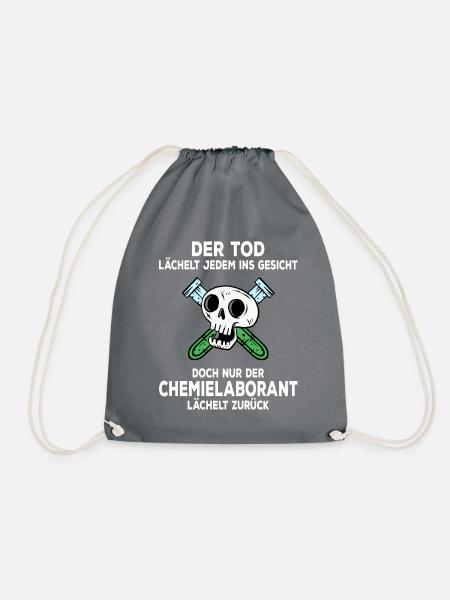 Chemielaborant der Tod lächelt jedem ins Gesicht - Turnbeutel - Grau