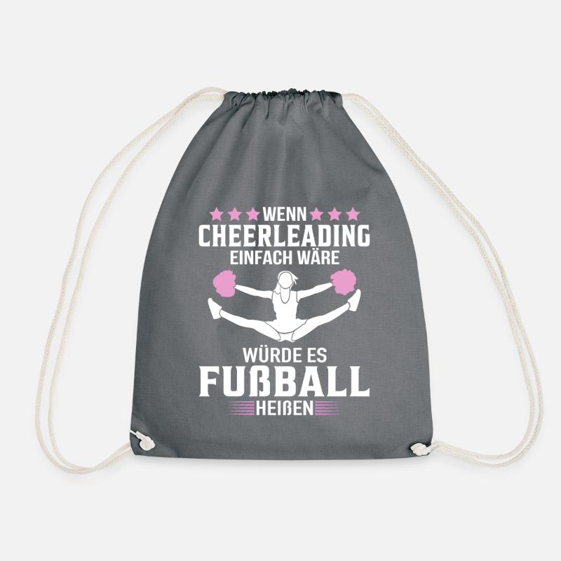 Wenn Cheerleading einfach wäre Cheerleader Spruch - Turnbeutel - Grau