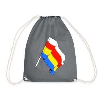 Flagge: Podlachien, Polen - Turnbeutel - Grau - Vorne