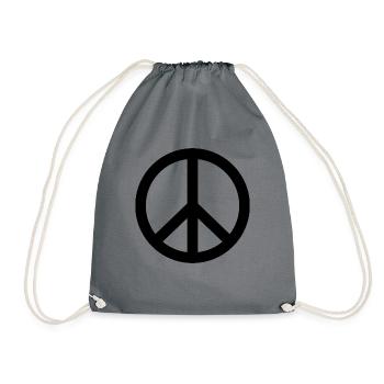 Peace-Zeichen - Turnbeutel - Grau - Vorne