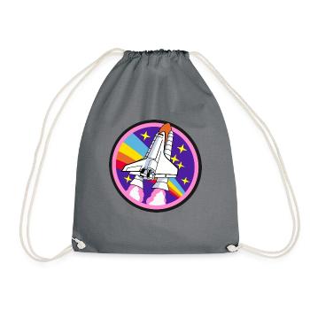 rocket - Drawstring Bag - grey - Front