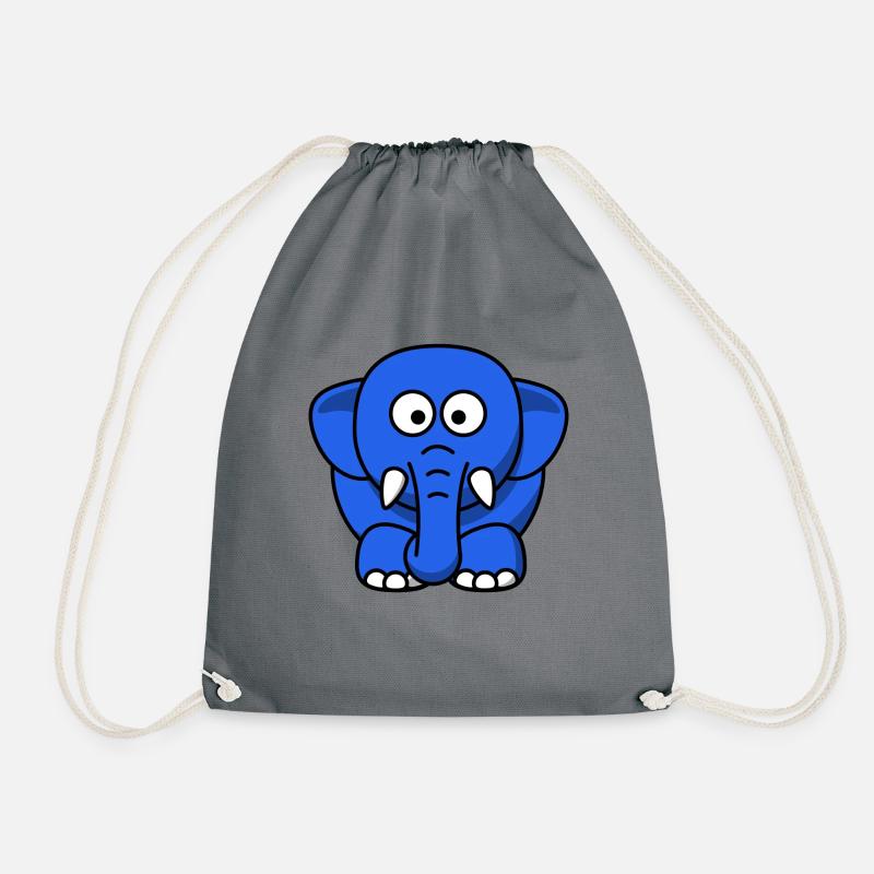 blauer Elefant - Turnbeutel - Grau