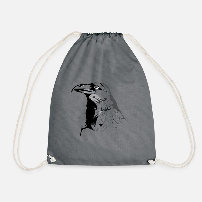 Crow - Drawstring Bag - grey