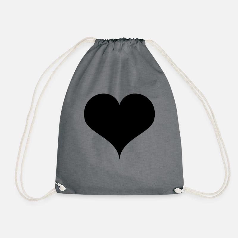 heart - Drawstring Bag - grey