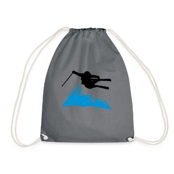 ski jump i mountain - Drawstring Bag - grey - Front