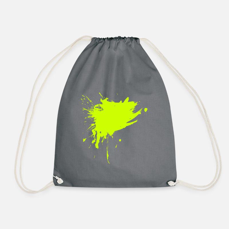 Stain paint splashed yellow dirt dirty - Drawstring Bag - grey