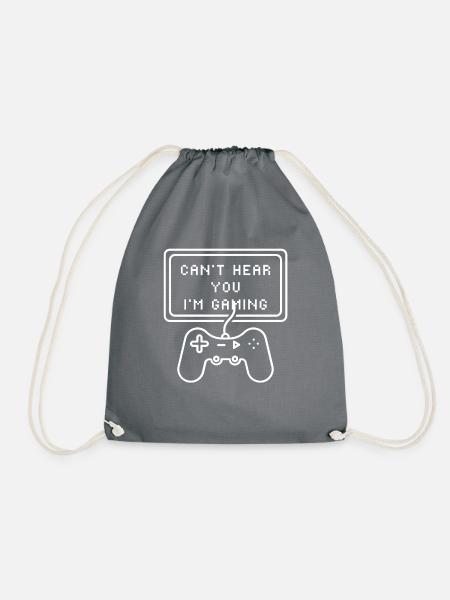 Ich kann dich nicht hören, ich spiele - Turnbeutel - Grau