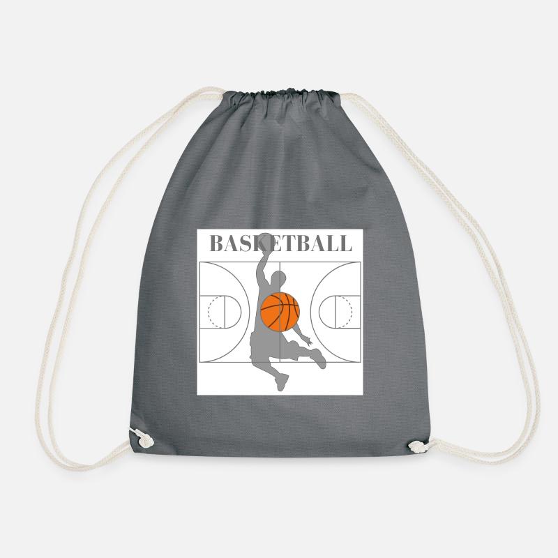 Basketball Design - Drawstring Bag - grey