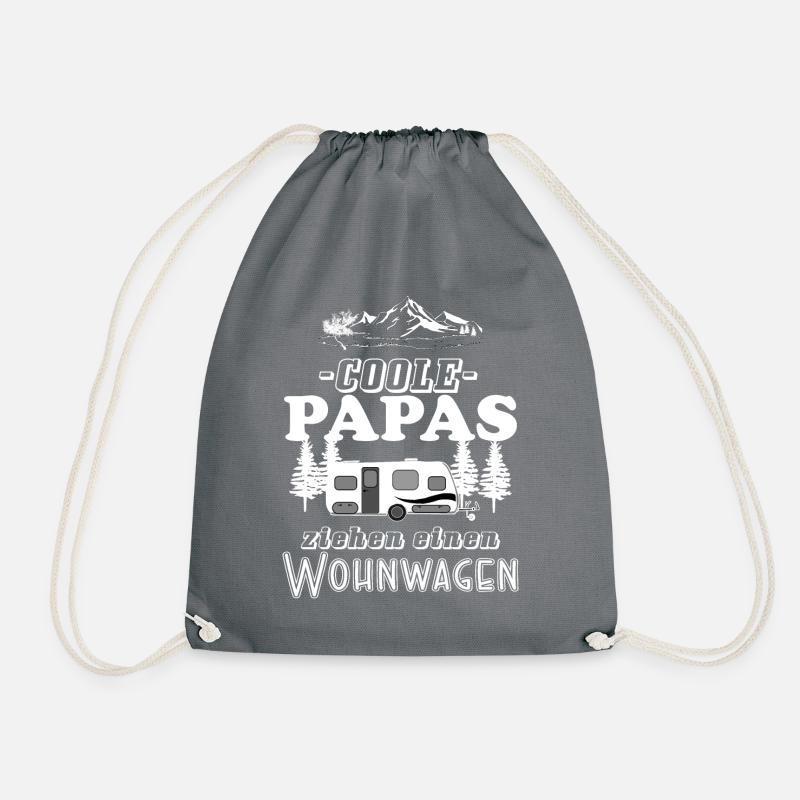 Coole Papas ziehen einen Wohnwagen - Turnbeutel - Grau