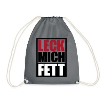 Leck Mich Fett | Farben änderbar - Turnbeutel - Grau - Vorne